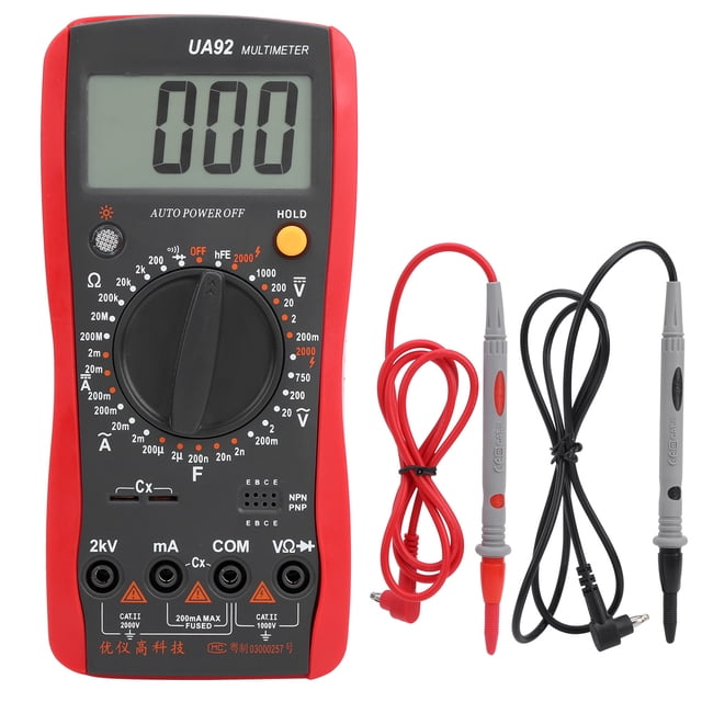 Multimètre Numérique, UA92 Multimètre Numérique Portable Testeurs Multimètres Portatifs Matériaux Écologiques
