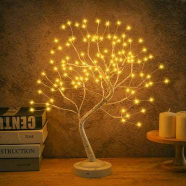 Fuchsun Led Birch Tree Light Fairy Tabletop Christmas Tree 20 inches Battery Operated for Living Room Wedding Easter Christmas (Warm White)