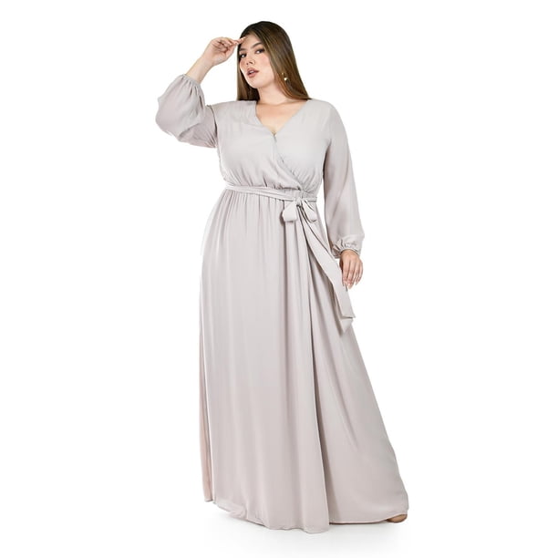 Vestido elegante de manga larga Roman Fashion /Tallas Extras, 2009 (Hueso) beige 40