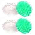 thumbnail image 1 of Cepillo para el cuero cabelludo, cepillo para limpiar la caspa, champú para el cuero cabelludo, cepillo para el cuero cabelludo, masajeador, paquete de 4 (blanco y verde), 1 of 5