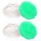 thumbnail image 1 of Cepillo para el cuero cabelludo, cepillo para limpiar la caspa, champú para el cuero cabelludo, cepillo para el cuero cabelludo, masajeador, paquete de 4 (blanco y verde), 1 of 5