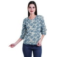 thumbnail image 2 of Moomaya Ruffle Sleeve Printed Cotton Womens Tops Plus Size Short T-Shirt Top, 2 of 5