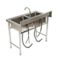 thumbnail image 3 of DENEST Commercial Restaurant Utility Kitchen Sink Double Compartment Stainless Steel, 3 of 12