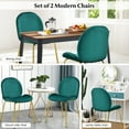 thumbnail image 5 of Costway Set of 2 Velvet Accent Chairs Dining Side Chairs w/Gold Metal Legs Green, 5 of 11
