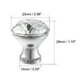 thumbnail image 2 of Tiradores de cristal de 0.98" de Uxcell, perillas de cajón de aleación de zinc plateada, 2 piezas, 2 of 5