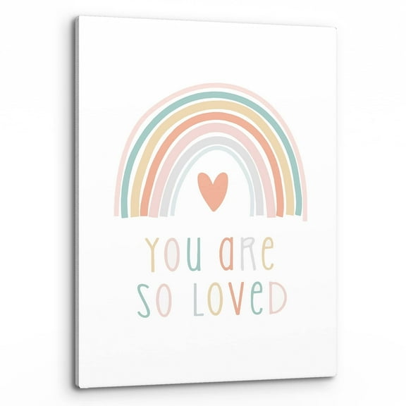 You Are So Loved Inspirational Quote Wall Art,Motivational Boho Rainbow Nursery Print Canvas Painting Artwork Home Teens Girls Boys Bedroom Living Room Classroom