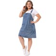 thumbnail image 3 of DARING DIVA Women's Plus Denim Overalls Adjustable Strap Dress 3X Gray Blue, 3 of 6