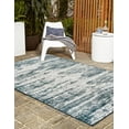 thumbnail image 3 of Unique Loom Outdoor Modern Collection Area Rug - Cartago (2' x 3' 1" Rectangle Teal/Ivory), 3 of 10