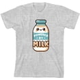 thumbnail image 3 of "Powered By Milk" Youth Heather Gray Crew Neck Short Sleeve Tee-Small, 3 of 4
