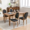 thumbnail image 6 of American Design Black PU Artificial Leather Dining Chairs Set of 2 Solid Rubberwood Legs High Backrest for Dining, 6 of 7