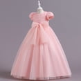 thumbnail image 1 of Falda infantil Vestido de princesa infantil Vestido de niña con flores rosas Falda larga con lazo, 1 of 6