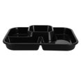 thumbnail image 3 of 1Set Divided Plate Black Plastic Multiple Compartments On The Go For Students, 3 of 9