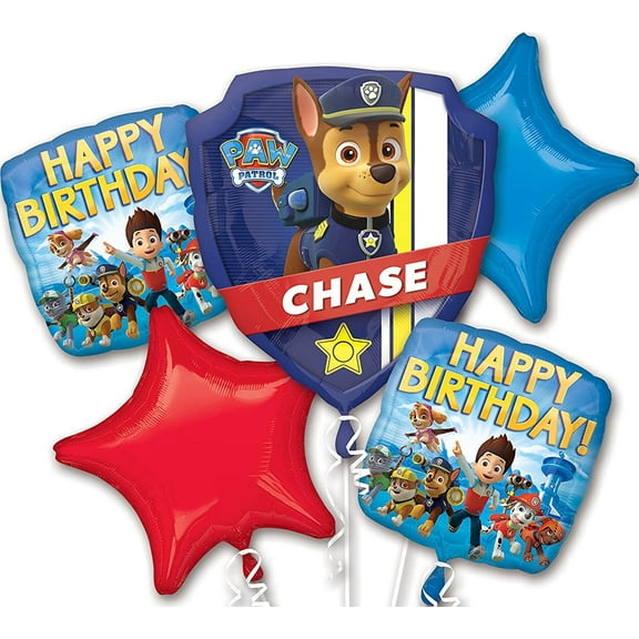 Paw Patrol Character Authentic Licensed Theme Foil Balloon Bouquet 5pc