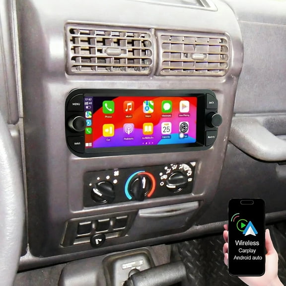 Gsuatey Car Radio for RAM 1500 2500 2500 3500 2002-2005 with Wireless Carplay Android Auto, 6.86 Inch Touch Screen Car Stereo WiFi, FM, Bluetooth, GPS, Backup Camera