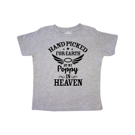 

Inktastic Handpicked for Earth By My Poppy in Heaven with Angel Wings` Gift Toddler Boy or Toddler Girl T-Shirt