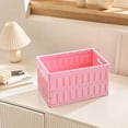thumbnail image 3 of VENTORA Foldable Hollow‑Ventilated Plastic Storage Crate, Stackable Portable Organizer Bin With Built‑In Side Handles, Collapsible Flat‑Design Storage Basket for Stationery Cosmetics Toys, 3 of 7