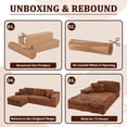 thumbnail image 4 of Vineego 110" L Shaped Modular Sectional Sofa 3 Seat Cloud Sectional Couch with Deep Seat Upholstered Boneless Couches for Living Room,Brown, 4 of 8