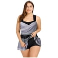 thumbnail image 2 of WREESH Women Gradient Print Ethnic Style Tankini Set Two Piece Swimsuit Plus Size, 2 of 9
