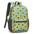 thumbnail image 2 of Sunflower Blue Pattern 17" Waterproof Oxford School Backpacks for Teens, S-Shape Padded Straps, for School, Travel, Hiking, Camping, 2 of 5