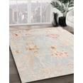 thumbnail image 3 of Ahgly Company Machine Washable Indoor Square Abstract White Gold Area Rugs, 5' Square, 3 of 7