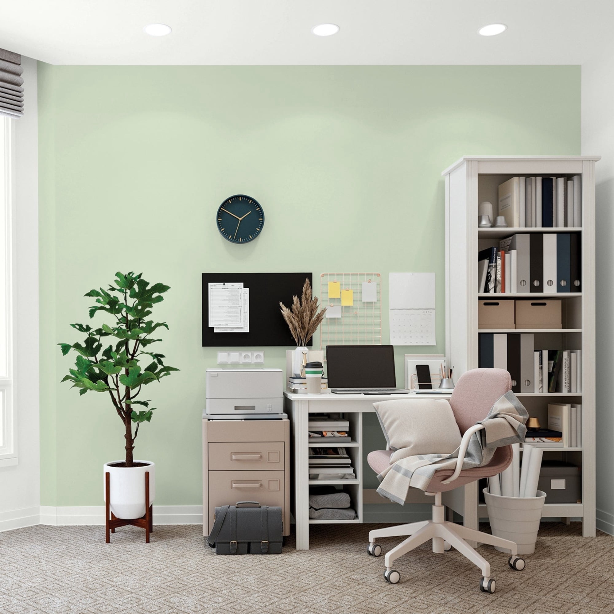 Glidden High Endurance Plus Pale Moss Green Flat Interior Paint and Primer, 1 Quart