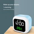 thumbnail image 4 of ziyahi LED Digital Wall Clock Table Week Temperature Date Wall Electronic Display Alarm Silent Adjustable Brightness Bedroom Decoration Blue, 4 of 9