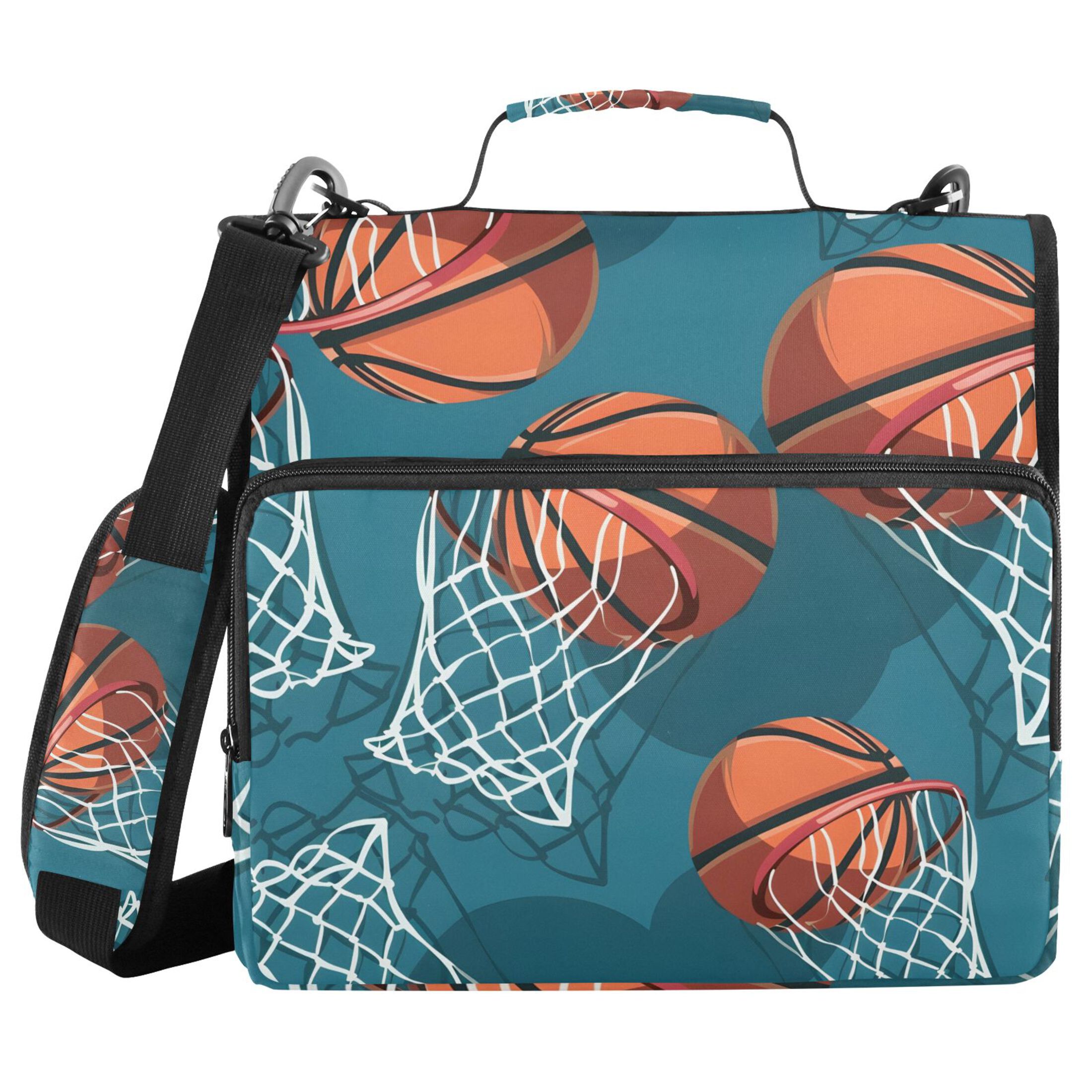 ALAZA Zipper Binder Basketball-a1 3 Ring Trapper Keeper File Folder Organizer Bag