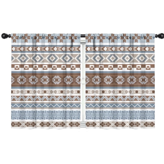 Blackout Kids Curtains,Brown Geometric Striped Pattern Childrens Insulated Curtains Set Of 2,Bedroom Essentials,Toddler Room Decor 42x54in(106x137cm)