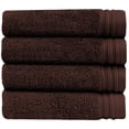 thumbnail image 5 of Premium 100% Cotton Towel Set of 4 Hand Towels 18" x 30" | 4 Ultra Soft and Highly Absorbent Hand Towels for Bathroom, Gym, Hotel, Spa, Machine Washable | Color: Chocolate, 5 of 13