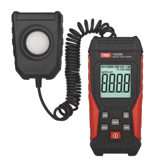 TASI Digital Light Meter Illuminance Lux Meter with Record Function LCD Display 0~200,000 Measurement Range Flexible Sensor Light Tester for Photography Plants Indoor Outdoor