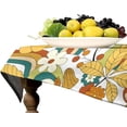 thumbnail image 4 of Retro Mushroom Tablecloth, Hippie 70s 60s Flowers Fall Background with Rainbow Mushroom Pumpkin Print Table Cover for Holiday Home Picnic Party Dining Room Kitchen 60x84inch, 4 of 6