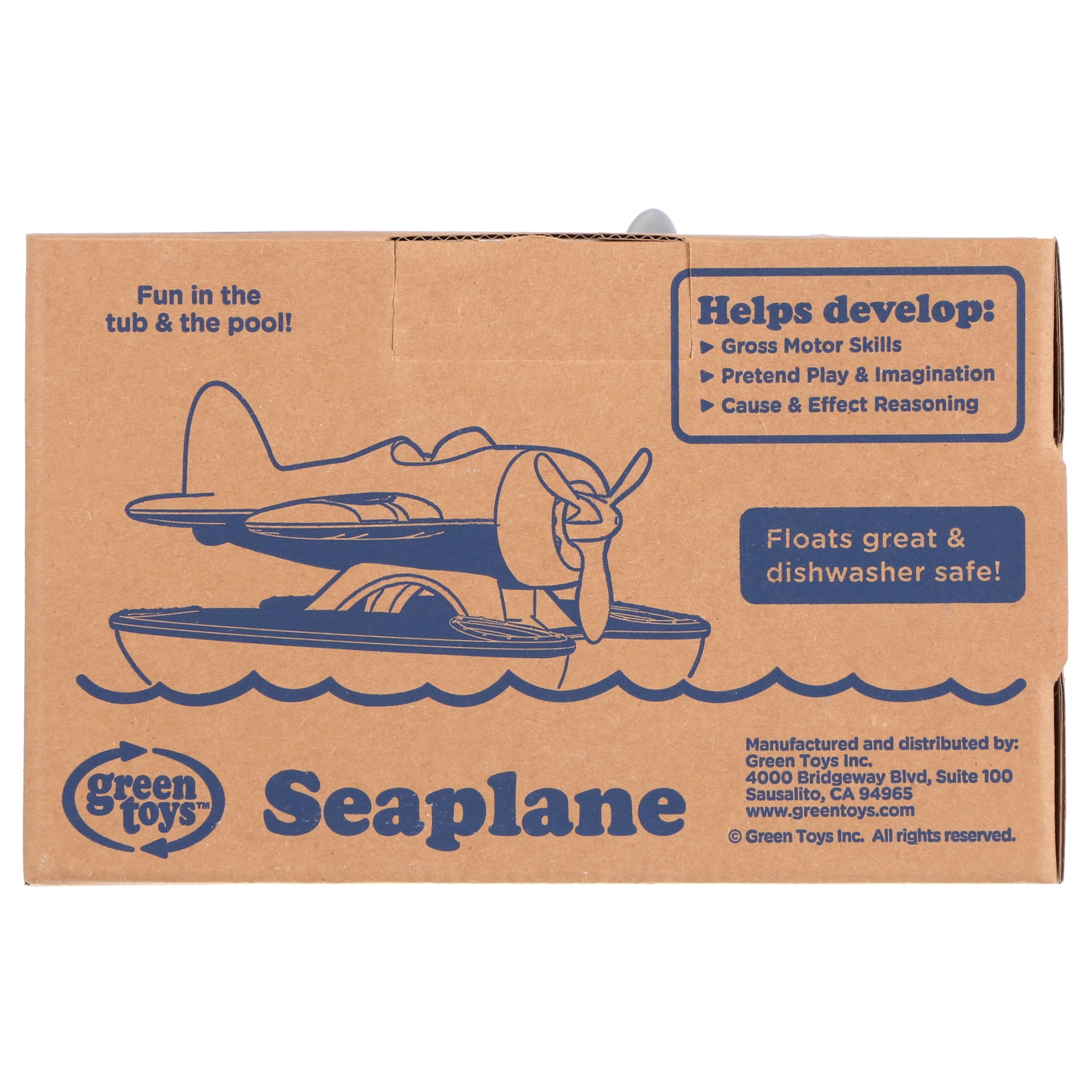 Green Toys: Seaplane - Yellow - Floating Water & Bathtime Toy, Indoor & Outdoor, Spinning Propeller, Recycled Plastic, Kids & Toddler, Ages 1+