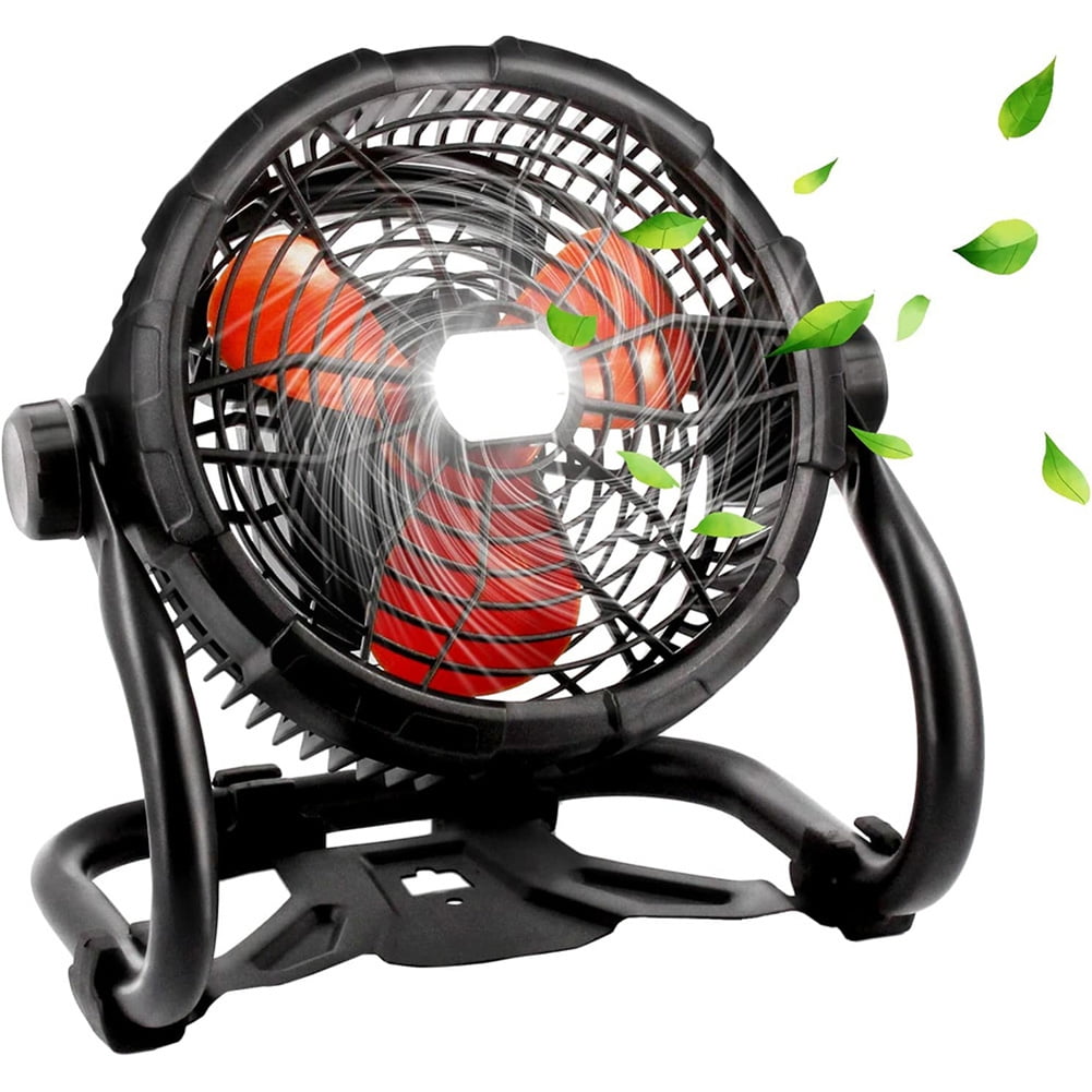 gå Grøn landmænd Rechargeable fan outdoor floor fan, portable high speed fan with Led light,  Usb Type C port, 3 speeds, cordless industrial fan with metal blades for  garage/patio/gym/camping (8 inches) - Walmart.com