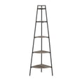 thumbnail image 2 of Pemberly Row 72" Metal and Wood Corner Bookshelf in Gray Wash, 2 of 5