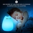 thumbnail image 3 of Luz nocturna LED portátil para niños, lámpara de gato de silicona multicolor, modo de respiración dual, blanco cálido y 7 colores, control táctil sensible para dormitorio., 3 of 5