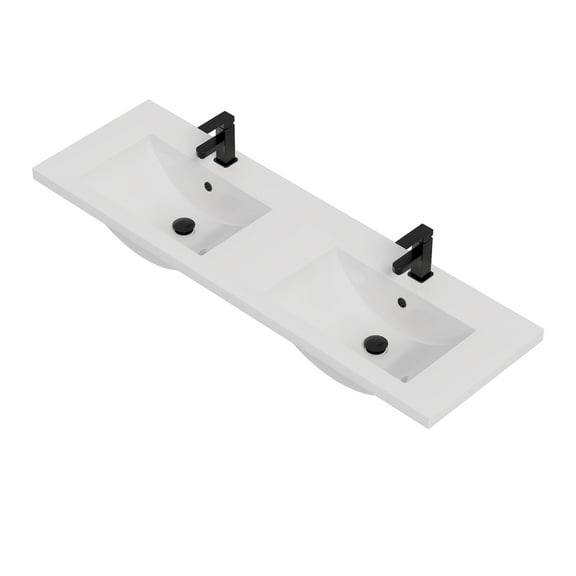 60" Double Sink Vanity Top Undermount Bathroom Vanity Top