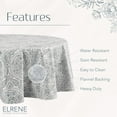 thumbnail image 4 of Elrene Home Fashions Savannah Boho Paisley Water- and Stain-Resistant Vinyl Tablecloth with Flannel Backing, 60 Inches X 84 Inches, Oval, Gray, 4 of 14