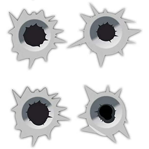Bullet Holes Stickers Decal Funny Lifelike Automotive Tattoo Hood Front Cover Decorations Accessories Waterproof (Multiple Pack Deals) (4 Pack (Each Sticker is 2 Bullet Holes Stickers Decal Funny Lifelike Automotive Tattoo Hood Front Cover Decorations Accessories Waterproof (Multiple Pack Deals) (4 Pack (Each Sticker is 2