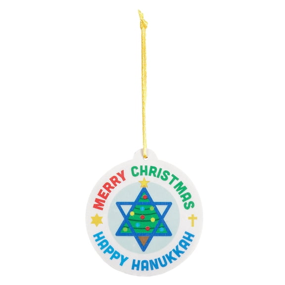 Fun Express 3 1/2" x 3 3/4" Merry Christmas & Happy Hanukkah Ornament - 12 Pieces