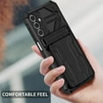 thumbnail image 6 of PINSAI for Samsung Galaxy A15 4G/5G Wallet Case with Credit Card Holder Stand Kickstand Slim Rugged Shockproof Heavy Duty Defender Armor Protective Phone Case - Black, 6 of 10