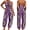 D, variant on Women's Halter African Dashiki Print Jumpsuit, Sleeveless Backless Elastic Waist Loose Harem Jumpsuit with Pockets, Casual One Piece Outfit