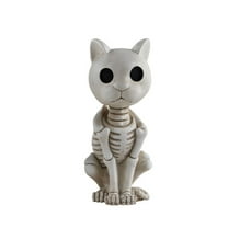 Halloween Skull Statue Resin Animals, Skeleton Decor for Spooky Home and Party Themes Cats