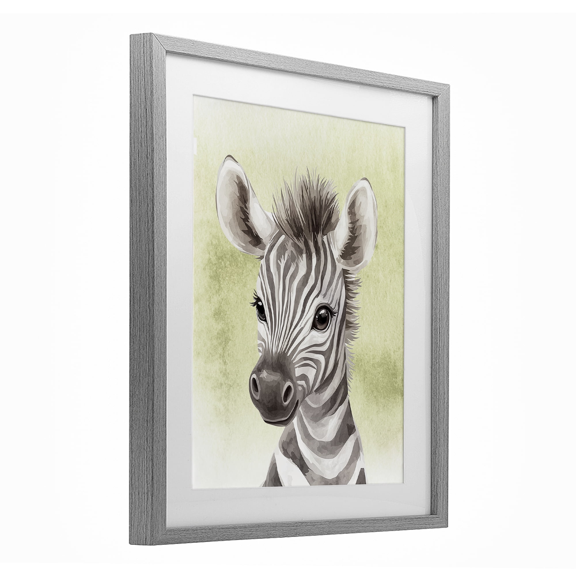 Stupell Industries Jungle Friends Baby Zebra Gray Framed Print Under Glass, design by Christine Simpson Art