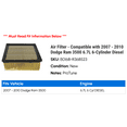 thumbnail image 2 of Air Filter - Compatible with 2007 - 2010 Dodge Ram 3500 6.7L 6-Cylinder Diesel 2008 2009, 2 of 2