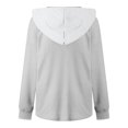 thumbnail image 5 of Jalioing Women's Hooded Pullover Hoodies Button V-Neck Drawstring Long Sleeve Lounge Baggy Sweatshirt (XX-Large, Gray), 5 of 8