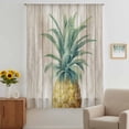 thumbnail image 3 of Vintage Pineapple Sheer Curtains 108 Inches Extra Long, Summer Botanical Wooden Light Filering Curtains, Privacy Drapes Simi Floor to Veiling Curtain for Living Room Bedroom Large Window Treatment, 3 of 9