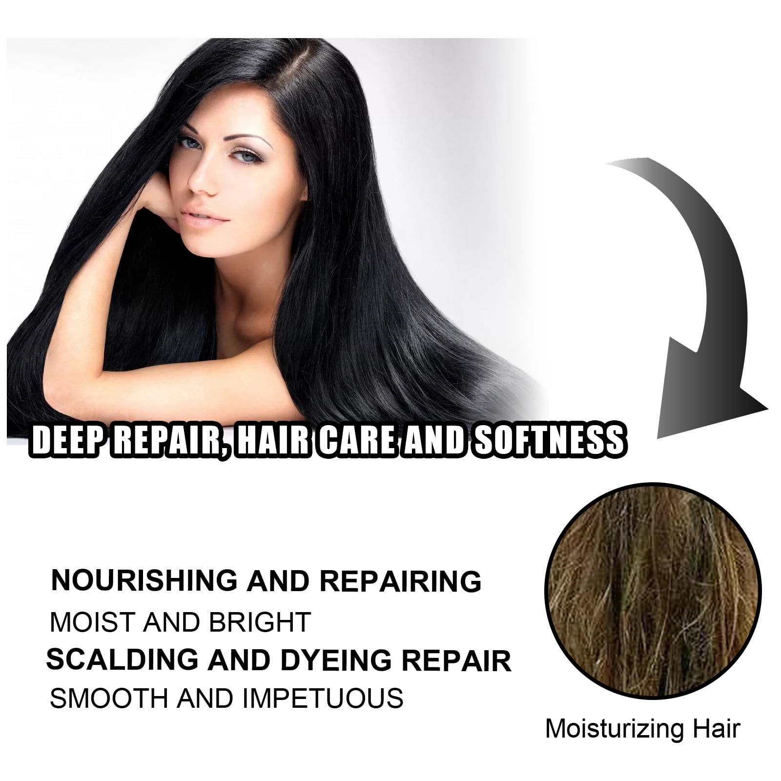 Alvantor Hair Mask with Argan & Coconut Oil for Dry, Damaged Hair - Smooth & Frizz Control, 1.76oz
