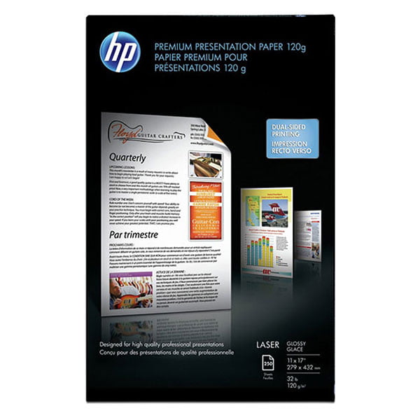 hp premium presentation paper 120g glossy 11x17