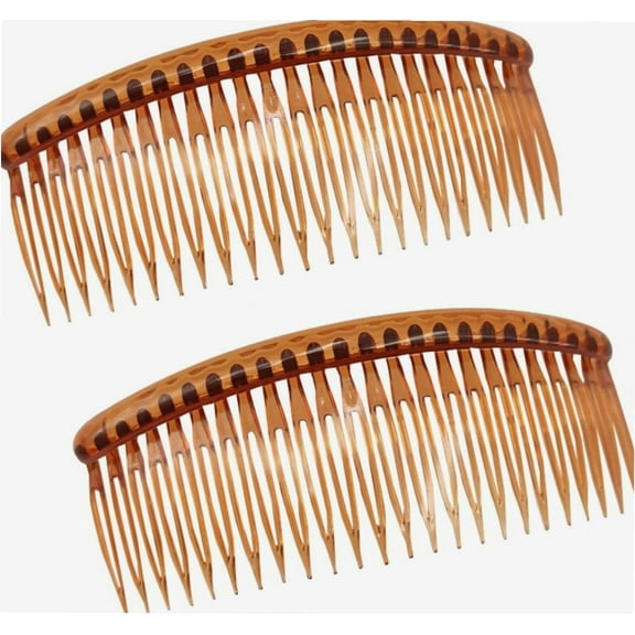 Hair Side Comb Set, French Side Combs, Plastic Hair Comb Combs Hair Clips Hair Slides Hair Accessories Side Combs Hair Grips For Women (Coffee)