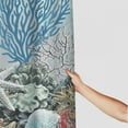 thumbnail image 3 of Orinice Nautical Beach Shower Curtain, Blue Tropical Coral Ocean Seashell Starfish Machine Washable Waterproof Fabric for Bathroom Bathtub Decor with Hooks 60x72, 3 of 7
